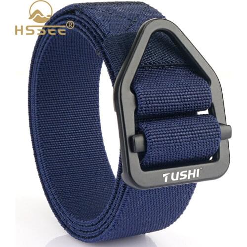 HSSEE New Mens Tactical Belt Matt Black Metal Quick Release Buckle Elastic Belt New Magnetic Buckle Military Belt Accessories