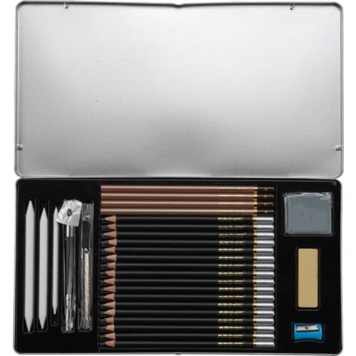 Luxury Painting Pencils Eraser Pencil Sharpener Set Soft Safe Non-toxic Standard HB 2B 4B Drawing Sketching Pencils Stationery