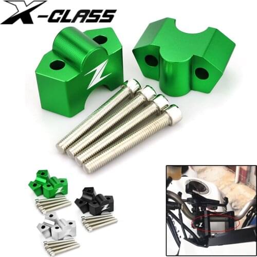 Motorcycle Handlebar Risers Kit Handle Bar Clamp Green Black Silver CNC Aluminum Accessories for Kawasaki Z250 Z300 Z750 Z800