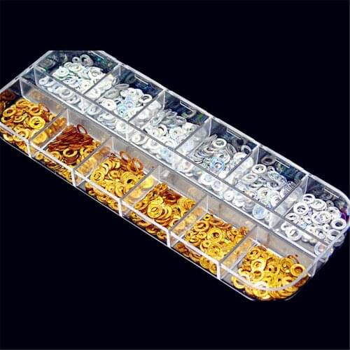 Round Aurora Laser Sequins Circles Nail Art Gold Sliver Nails Glitter Paillette Flakes Decor Accessories Manicure Makeup Tools