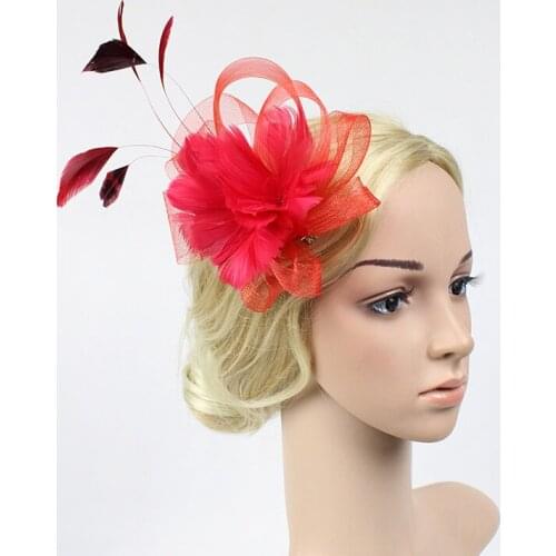 Fashion Feather Hair Ribbons Accessories Party Hair Decorations Barrettes For Women