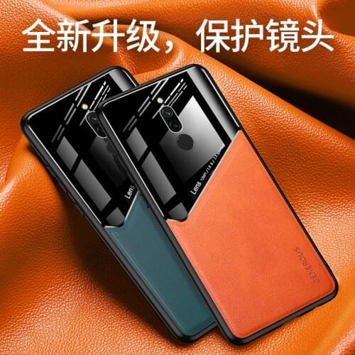 Soft TPU Bumper Tempered Glass +PU Leather Shockproof Phone Case For Xiaomi Redmi 8 Back Magnetic Cover