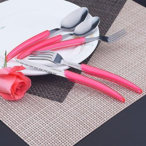 45pcs Stainless steel Dinnerware set Rainbow Dinner Knife Dinnerpoon Fork Salad Fork Teaspoon Tableware Dinnerware Cutlery