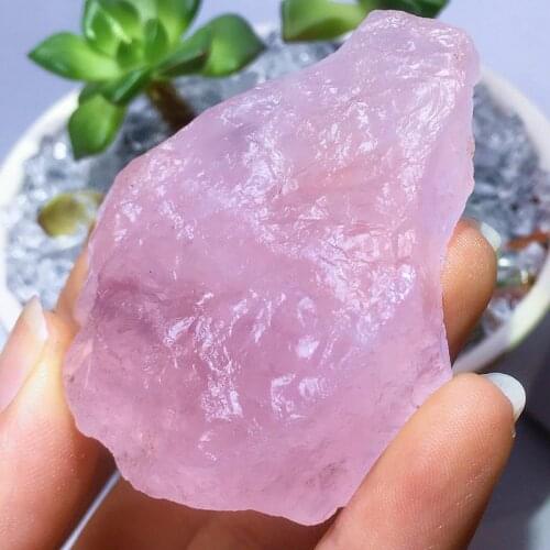 Natural Raw Pink Rose Quartz Crystal Stone Mozambique