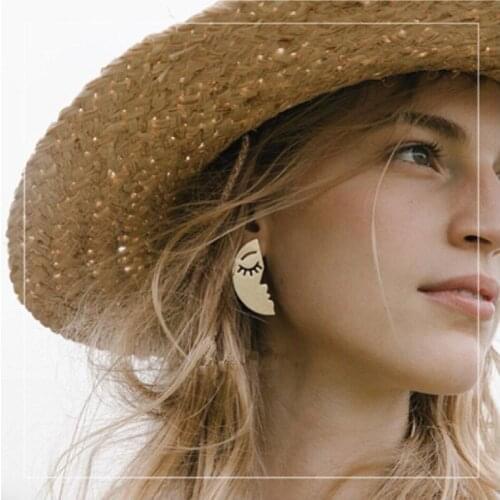 New Punk Silver Gold Color Alloy Moon Star Stud Earrings for Women Bohemian pendientes Hiphop Earring Party Jewelry Gift