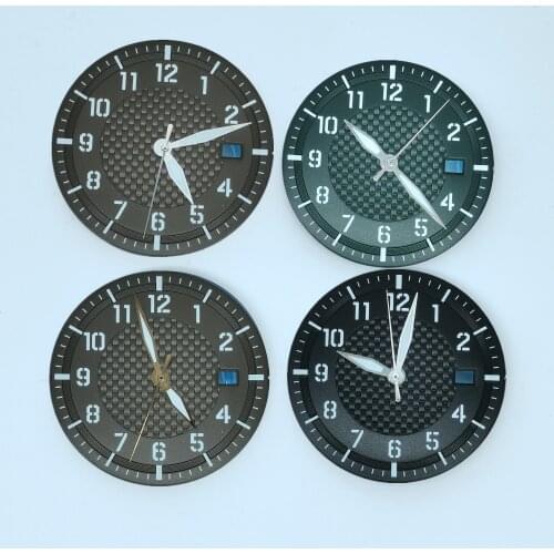 New Watch Parts 34MM Green Night Light Dial Add Hands Fit NH35 Automatic Mechanical Movement