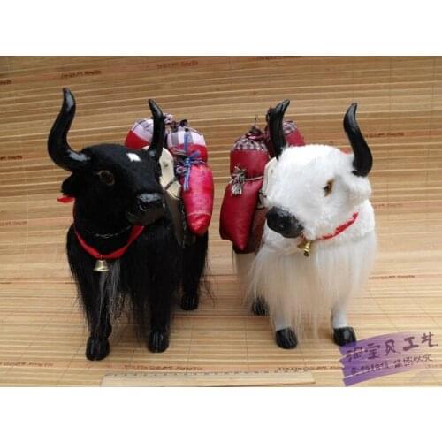 A pair of new simulation yak toys polyethylene & furs handicraft yak dolls gift about 30x15x28cm 2161