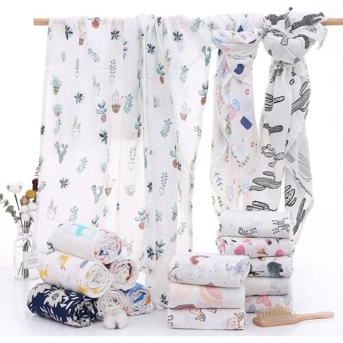 Muslin Newborn Swaddles Soft Baby Boy Girls Blankets Bath Gauze Infant Wrap Sleepsack Stroller Cover Play Mat