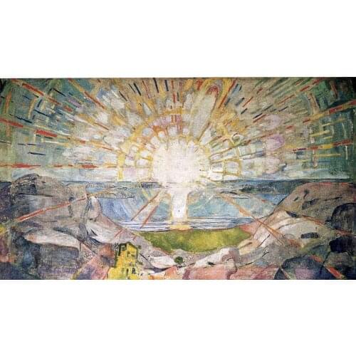 Oil Painting Reproduction on Linen Canvas,the-sun-1916 by Edvard Munch,100% handmade,abstract oil painting