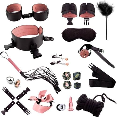 Sex Toys For Couples Bondage Rope Set Handcuffs Restraint BDSM Slave Butt Anal Plug Gag Whip Flirt Sex Games Exotic Accessories