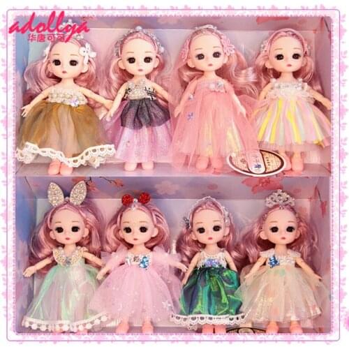 Adollya BJD Doll Mini 30cm Princess 1/6 Dolls 3D Eyes Beautiful Clothes Toys for Girl Ball Jointed Swivel Dolls Kids Gift