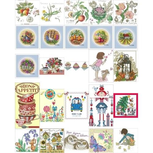 Top selling 4.87usd girls 6 Counted Cross Stitch 11CT 14CT 18CT DIY Chinese Cross Stitch Kits Embroidery Needlework Sets