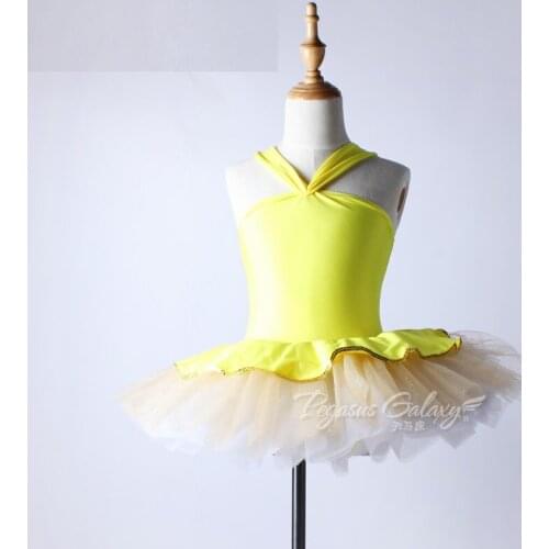 Women Child Ballet Dance CostumeYellow Ballet Bodysuit Gymnastics Leotard For Adults Kids Swan Lake Tutu Ballet Dancewear Girls