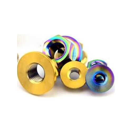 1pcs M12 Hex Flange nut Ultralight high strength Super antiseptic Cycling motorcycle nuts Titanium alloy