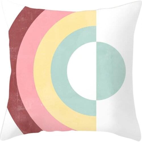 1PC Soft Pillowcase Geometric Print Design 45 x 45 cm Square Shape Pillow Cover Home Living Room Decor