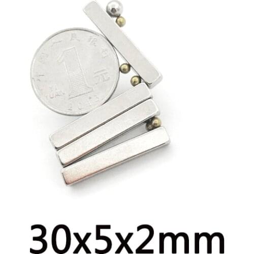 10~500pcs 30x5x2mm NdFeB Thin Quadrate Permanent Magnets Thickness 2mm Neodymium Magnet N35 Strong Magnetic Magnets 30*5*2mm
