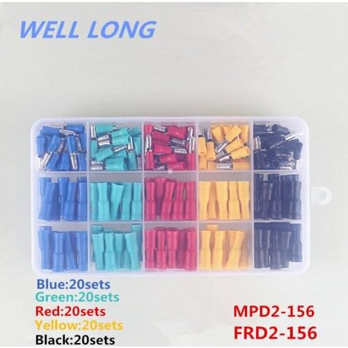 100sets/lot MPD2-156/FRD2-156 Wire connector terminal male and female plug cold pluggable power copper wire quick connector Kit