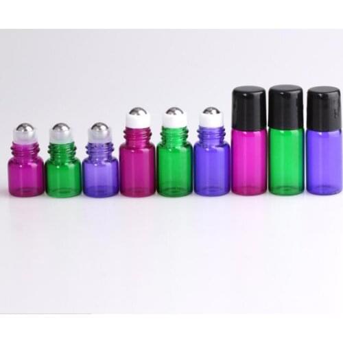 100pcs/lot 1ml,2ml 3ml 5ml empty roll on bottle essential oil bottle small glass essential oil roller bottle for sample