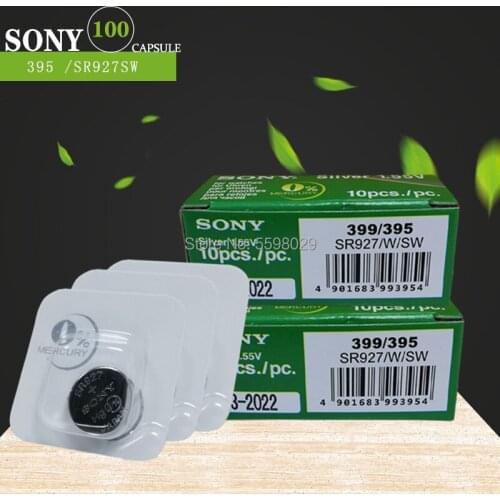 100pcs Sony Brand New Single grain packing MADE IN JAPAN 395 SR927SW LR57 LR927 AG7 Watch Battery Button Coin Cell