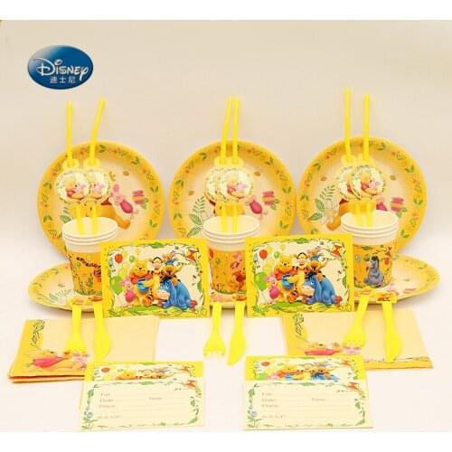 Tableware Set Children Birthday Party Supplies Decorations total 116pcs Cup+Plate+Napkin+Straw+Fork+Spoon+Knives+Invitation card