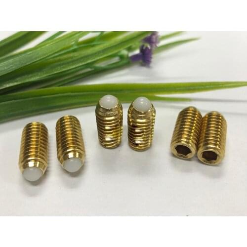 2pcs M4 Allen bead positioning brass screw hex socket POM plastic ball head plunger bolt H62 brasssiness bolt 8mm-16mm long