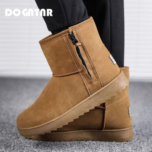 2020 New Winter Mens Shoes Waterproof Non-Slip High-Top Snow Boots Mens Sheepskin Plus Velvet Warm Cotton Shoes For Men