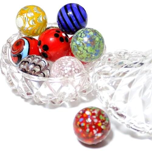 25mm Handmade Glass Marbles Balls Charms Home Decor Accessories For Fish Tank Vase Aquarium Game Toys For Kids Children 10PCS