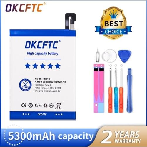 High capacity BN45 5300mAh Battery for Xiaomi Redmi Note 5 Hongmi Note 5 Replacement Li-ion batteries + free tools