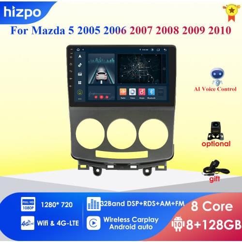 2GB+32GB Android 10.0 For Mazda 5 2005 2006 2007 2008 2009 2010 Car Radio Multimedia Video Player Navigation GPS Stereo FM audio