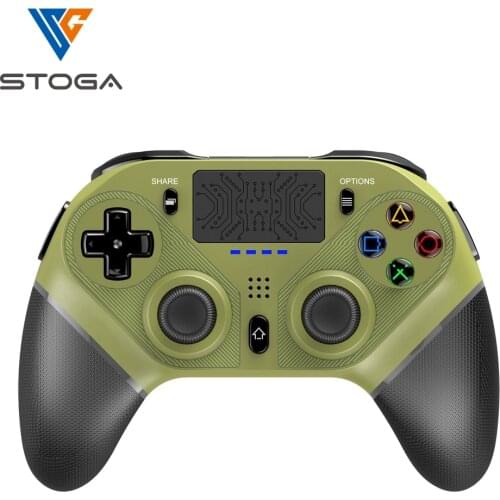 Stoga Bluetooth BT Wireless Gamepad LED lights Controller Joystick For PS4 PS3 Android IOS PC Dual Vibration
