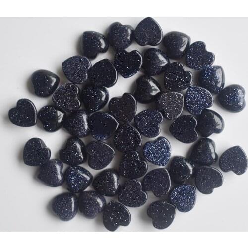 2020 new good quality blue sand stone heart shape cab cabochons beads for jewelry making 10mm wholesale 30pcs/lot free shipping