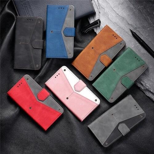 Case For iPhone 12 Pro Max Mini 11 SE 2020 8 7 Plus 6 6S X XS XR Splicing Leather Retro Holder Protective Cover Wallet Flip Case