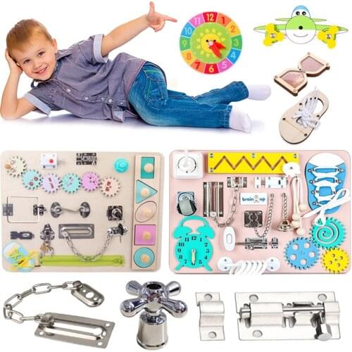 Children Busy Board DIY Educational Oranments Baby Montessori Sensory Activity Board Accessories Cognition Toy Games Shoe Parts