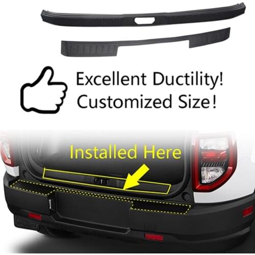 For Peugeot 3008 GT 2016-2019 Stainless Rear Trunk Outer Bumper Plate Protector Cover Car Accessories