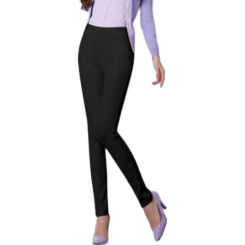 Elastic Micro Flared Trousers Womens Spring Autumn Summer High Waist Wide Leg Pants/Straight Trousers Black Female Casual Pants