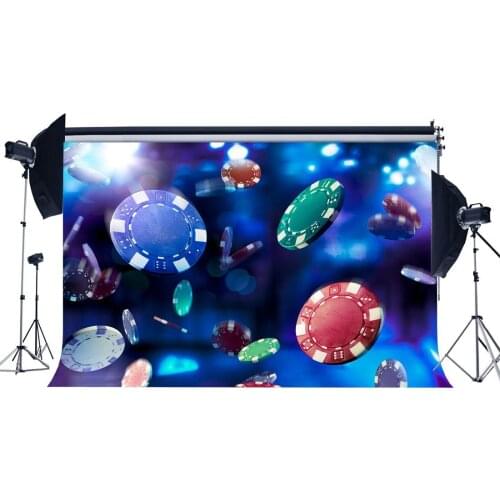 Casino Chips Backdrop Gambling Backdrops Bokeh Glitter Sequins Welcome to Las Vegas Photography Background