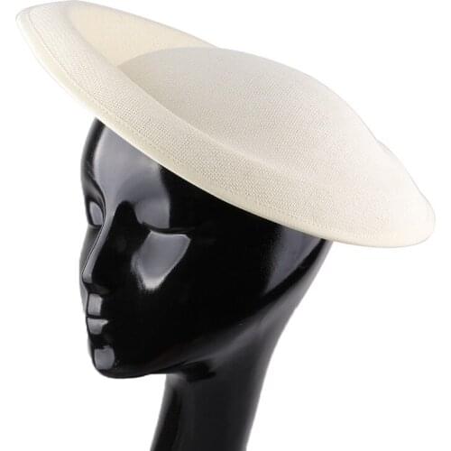 Beige craft bases 30cm imitation sinamay party headwear cocktail hat fascinator DIY hair accessories wedding Occasion headpieces