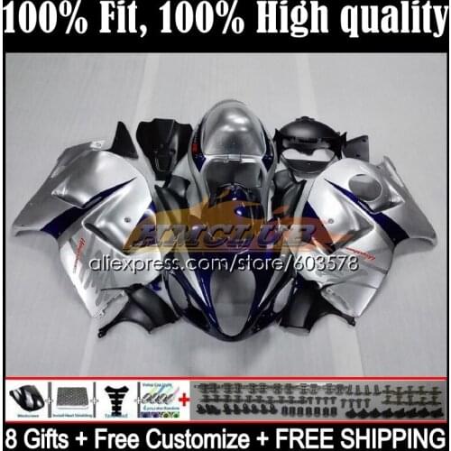 Injection For SUZUKI GSXR1300 Hayabusa 2008 2009 2010 2011 2012 2013 21CL.228 blue silver GSXR 1300 CC 14 15 16 17 18 19 Fairing