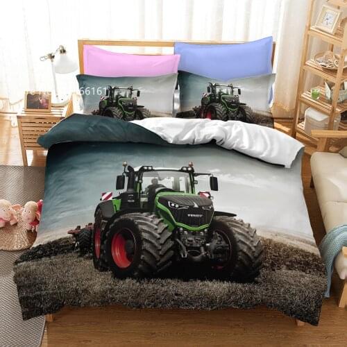 Large Machine Tractor Duvet Cover Truck Outdoor Bedding Set 3D Print For Bedroom Bed Quilt Cover For Friends Gift Bed Cover Set