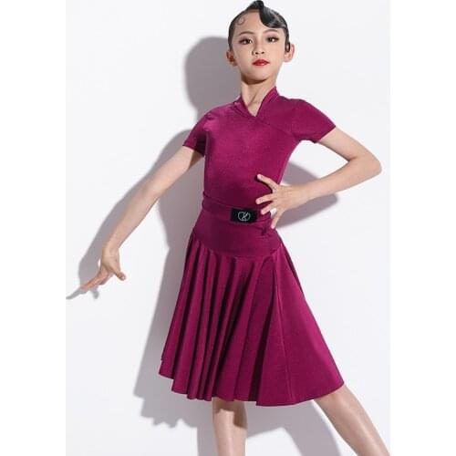 Latin Dance Competition Stage Performance Dress Professional Girls Short Sleeve Jumpsuit Practice Skirt Rumba Clothing DWY5729