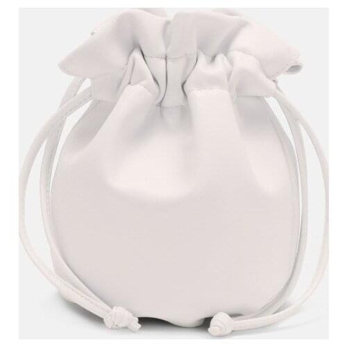 Small Universe Cortical Bucket Bags Mini Retro Contracted Design Drawstring Tie White Fashion Bag Simple 2021 Mobile Phone Bag