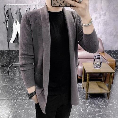 Autumn Winter New Cardigan Men Casual Fashion 2020 Ropa Hombre All Match Slim Fit Sweater Men Long Sleeve Men Coats 5Colors 3XL