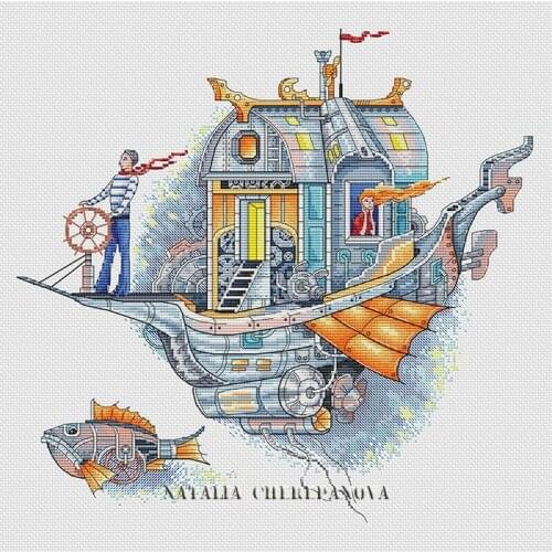 DIY boat Cross Stitch Kit Packages Counted Cross-Stitching Kits New Pattern NOT PRINTED Cross stich Painting Set