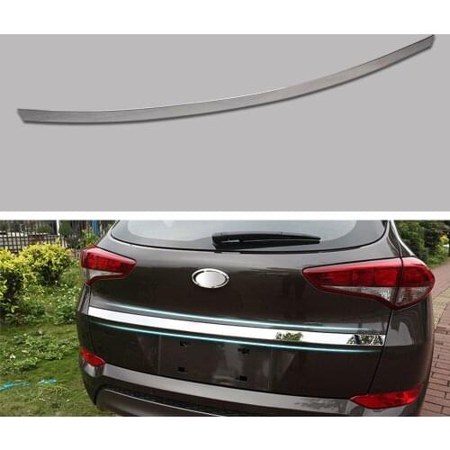 Stainless Chrome Car Rear Trunk Cover Trail Trim Back Door Handle Bezel Decal Sticker For Hyundai Tucson 2016 2017 Car Styling