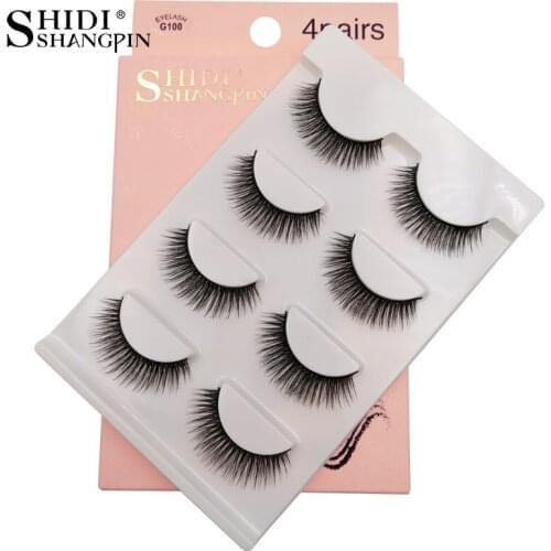 New 4 pairs mink eyelashes false eyelashes natural 3d lashes makeup faux mink lashes fluffy false lashes for maquiagem faux cils