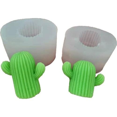 New 3D Cute Cactus Shape Silicone Mold DIY Aromatherapy Candle Soap Casting Mold Resin Epoxy Clay Handmade Mold Tool