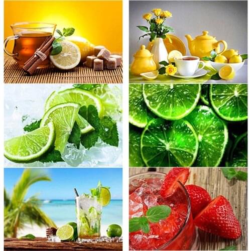 New 5D DIY Diamond Painting Full Square Round Drill Fruit Diamond Embroidery Cross Stitch Rhinestones Crafts Art Home Decor Gift