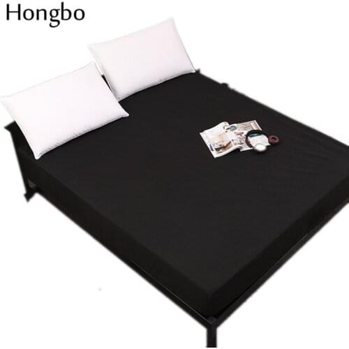 Hongbo Solid Color Mattress Protector with Elastic White/Black Waterproof Mattress Cover Pad Baby Fitted Sheet Protection