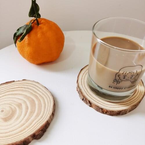 Natural Round Wood Coasters Cup Mat Tea Coffee Mug Drinks Holder Table Mat DIY Crafts Wedding Party Home Decoration New