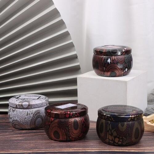 Gold-Plated European Tea Candy Jewelry Storage Tin Box Candle Jar Wedding Favor